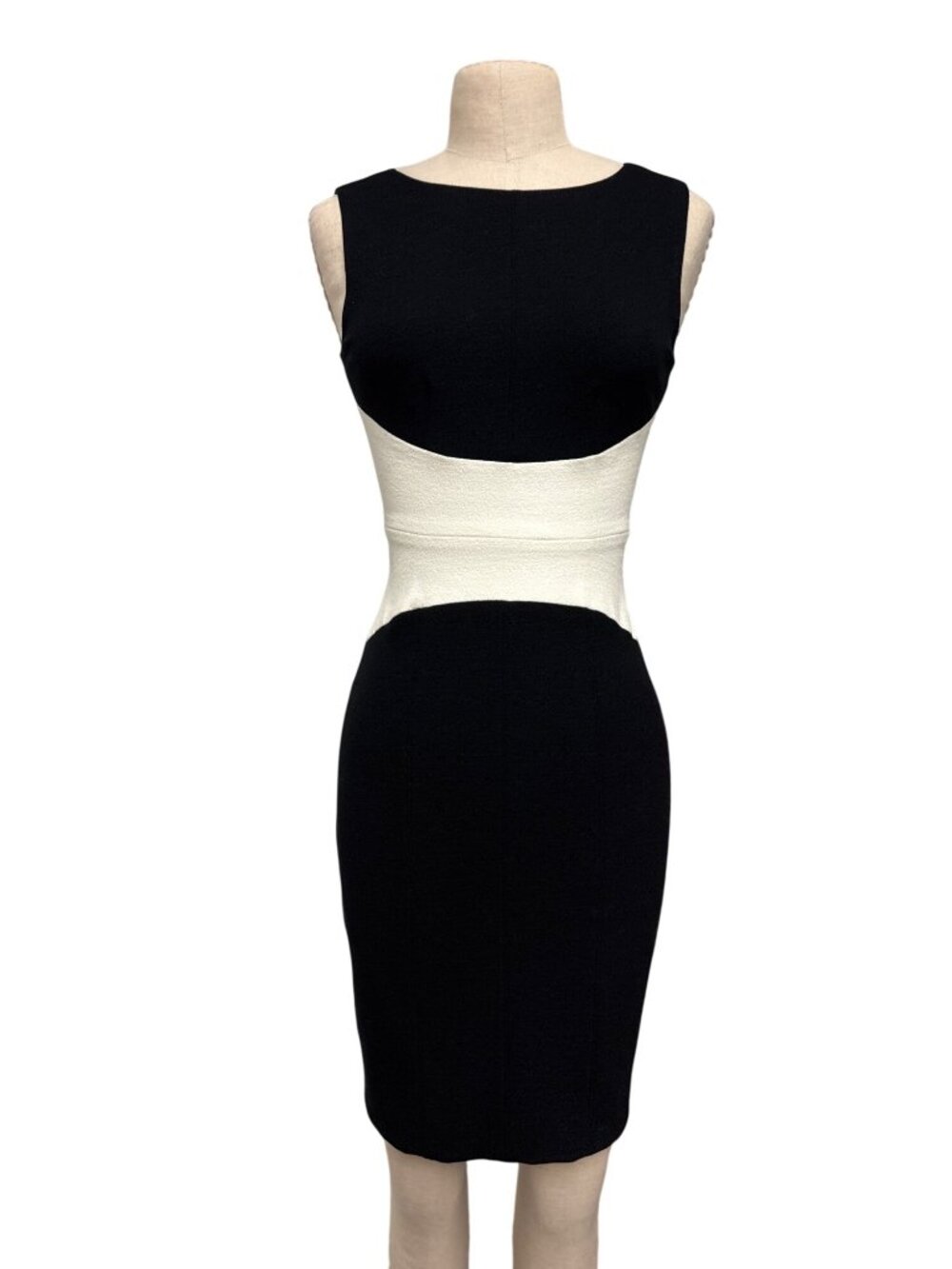 Narciso Rodriguez Black White Colorblock Sleeveless Sheath Dress Made In Italy S